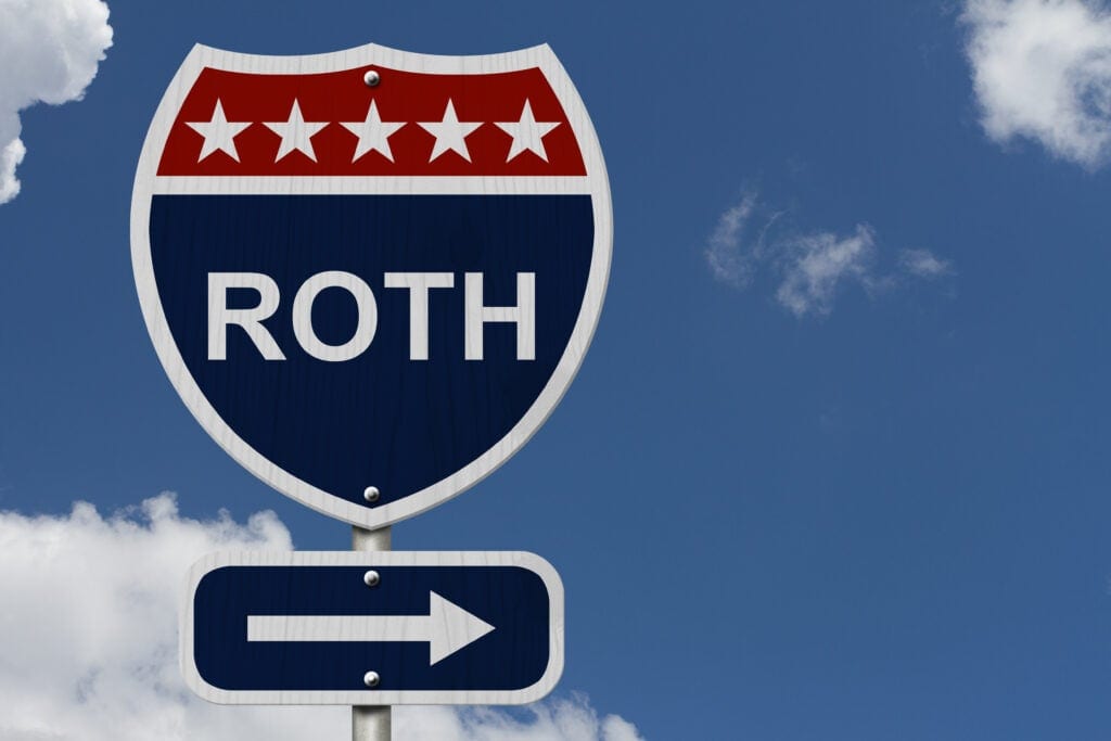 roth ira road sign gettyimages OmIei