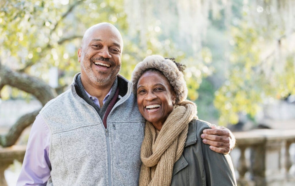 senior couple outdoors