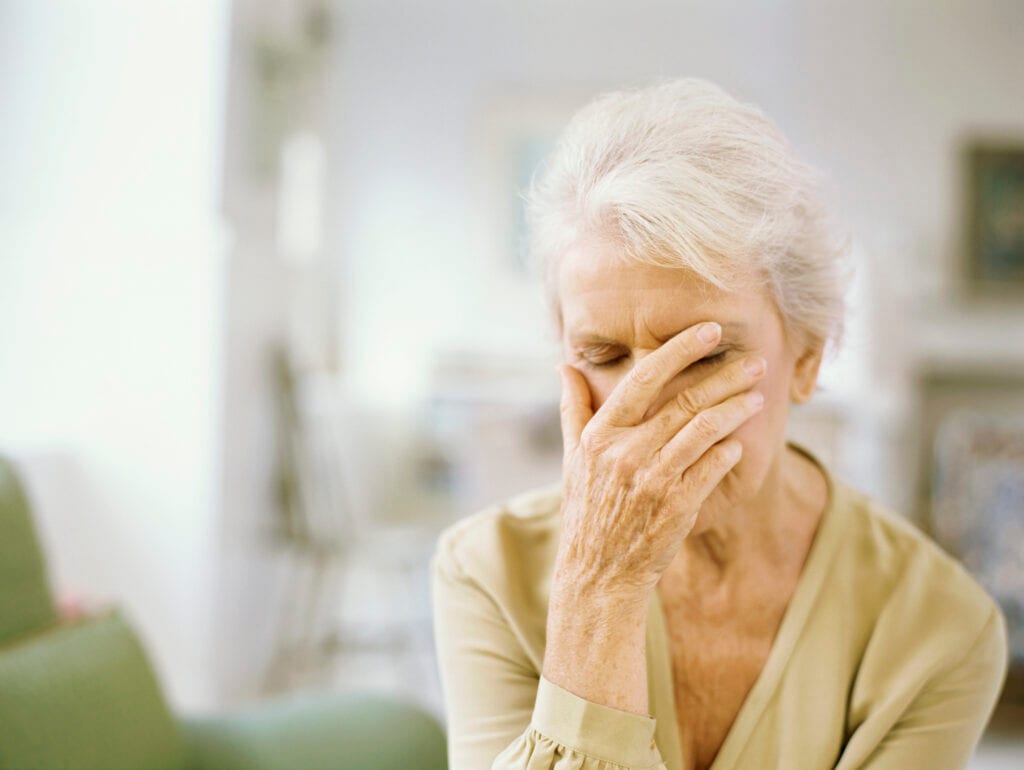 senior woman mistake frustrated