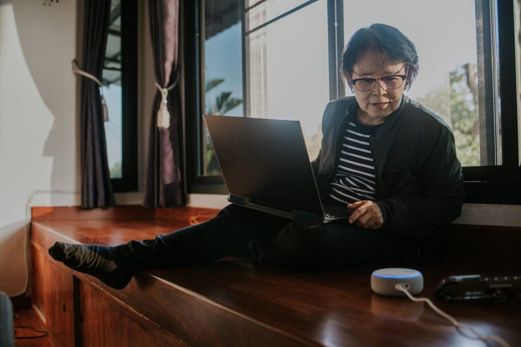 working and typing