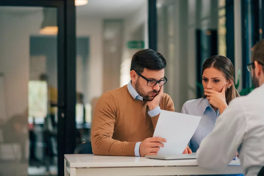 Couple seemingly not happy about information .width .jpg