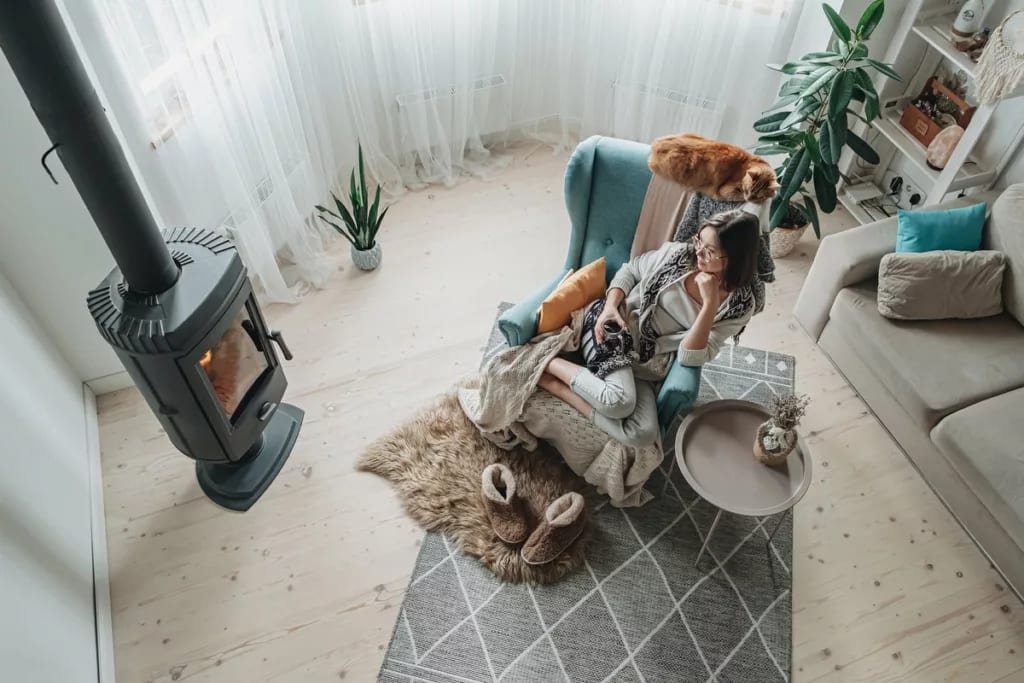 Woman cozy with blanket and slippers in front.width .jpg