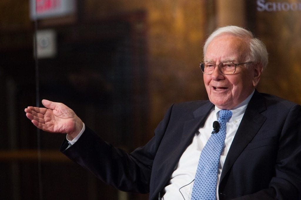 Warren Buffett speaking during an interview.