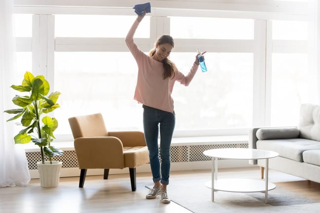 woman cleaning apartment.width