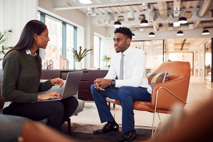 man and woman in job interview.width