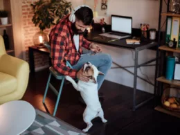 man work from home with dog.width .jpg